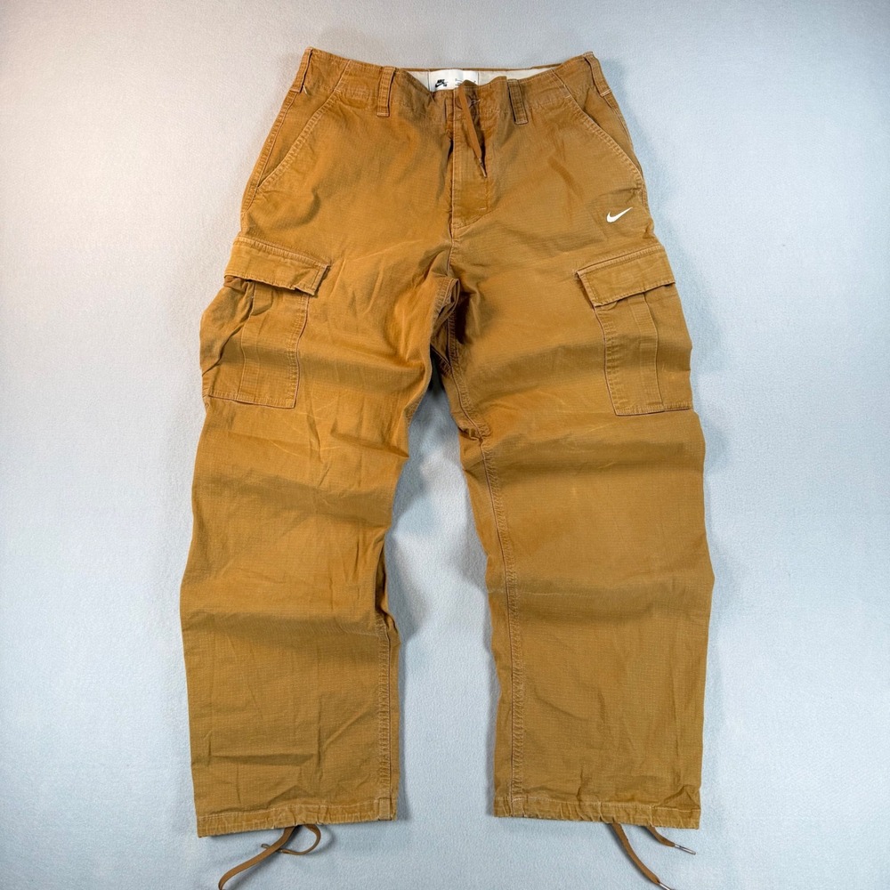 Y2K Nike SB Mens Ripstop Cargo Pants Brown Skateboarding Size 32